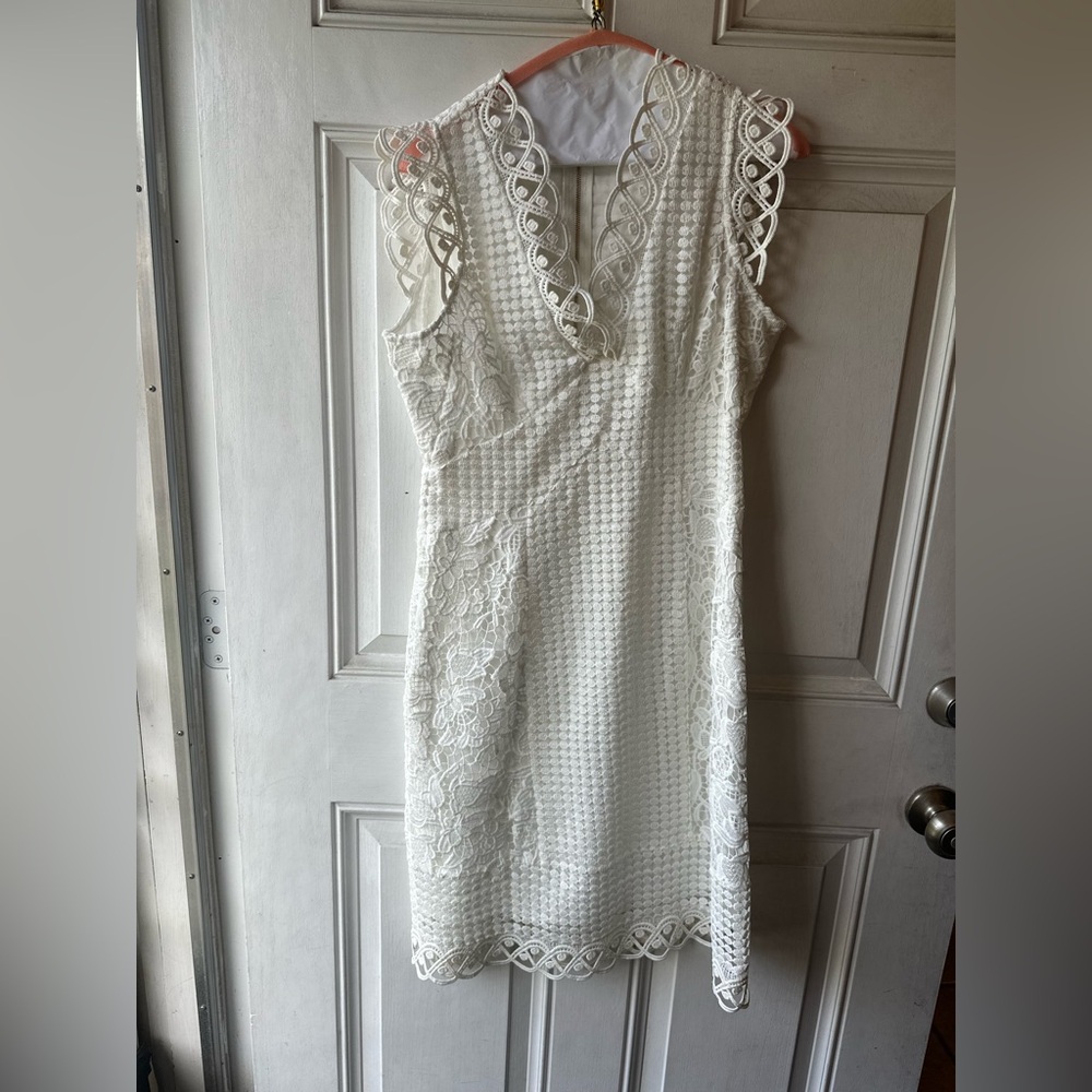 ABS Allen Schwartz White Lace Dress